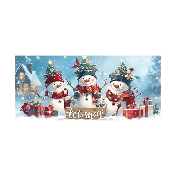188.98x82.68 Inch Christmas Garage Door Cover Banner Large Snowman Winter Background Outdoor Indoor Decor for Xmas Holiday Party Supplies Backdrop Home Decoration