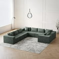 thumbnail image 1 of 188-Inch Corduroy Indoor Furniture - Easy-to-Move L Shaped Sectional Sofa, 1 of 13