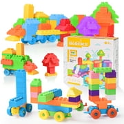 188 Pcs Building Blocks for Toddlers 1-3 Years Old, Classic Building Toys Stacking Set, Colorful Kids Blocks Education Assembly Toy, Toddler Building Block Creative Toys Set with Gift Box