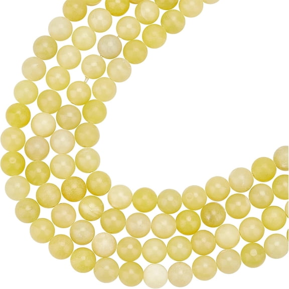 188 Pcs Nature Stone Beads 8mm Natural Lemon Jade Round Beads Gemstone Loose Beads