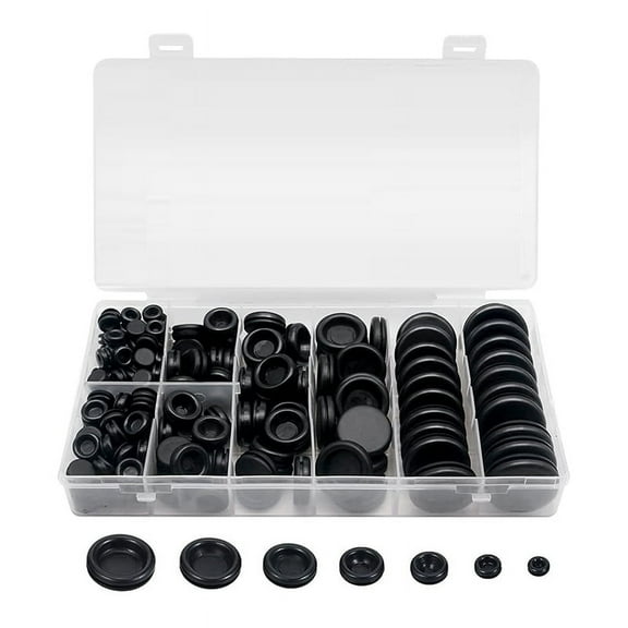 188 Pieces Closed Rubber Grommet Firewall Solid Closed Hole Plug Assortment Kit for Wire Electrical Appliance Plumbing