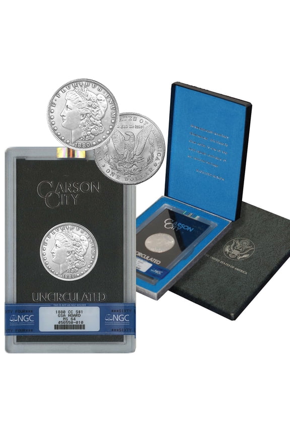 1880 -CC GSA Hoard Morgan Silver Dollar $1 Coin NGC MS-64 with Box & COA