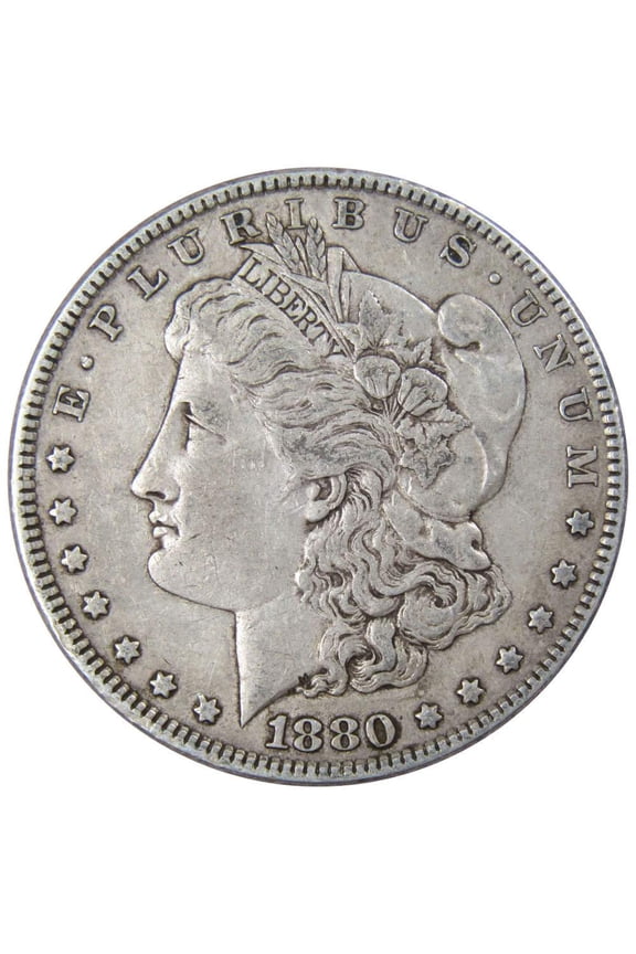 1880 Morgan Dollar VF Very Fine 90% Silver $1 US Coin Collectible
