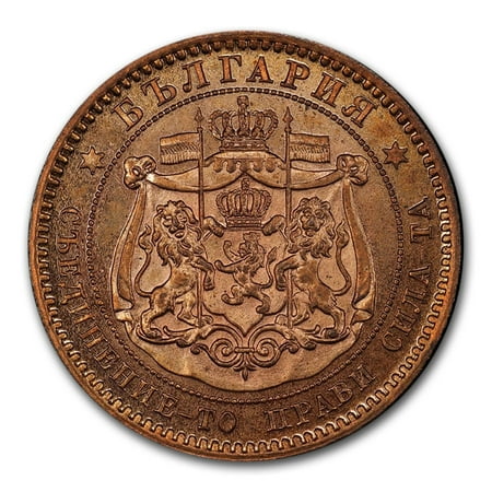 1881 Bulgaria Copper 10 Stotinki Alexander I SP-64 RD PCGS