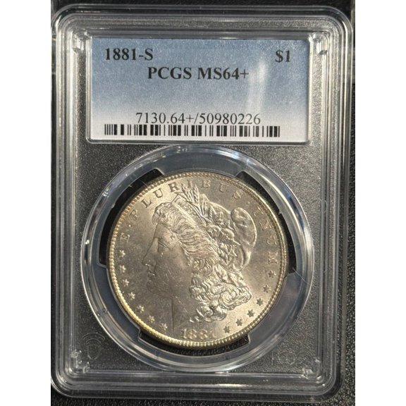 1881 S Morgan Silver Dollar PCGS MS-64+ RAINBOW REVERSE