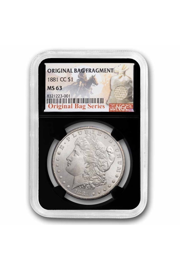 1881-cc Morgan Dollar MS-63 NGC (Original Bag Fragment)