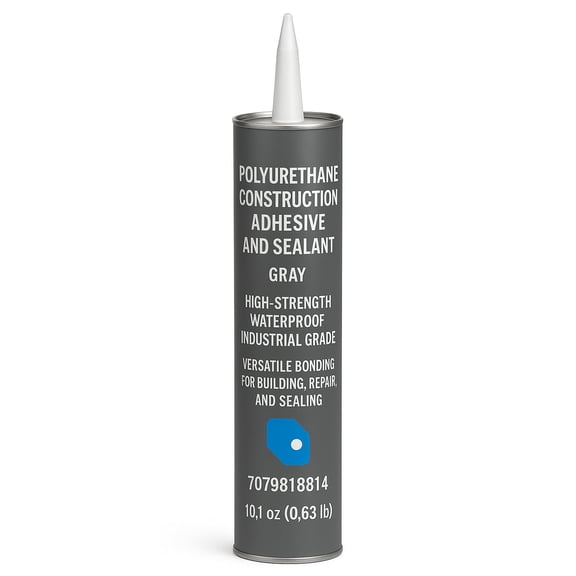 18814 0.63 lb (10.1 oz) Premium Gray Polyurethane Construction Adhesive Sealant High-Strength, Waterproof, Flexible & Durable Bond for Building, Roofing, and Repair Projects 7079818814