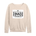 thumbnail image 1 of Yellowstone - 1883 Wood Sign - Women's French Terry Long Sleeve Pullover, 1 of 4