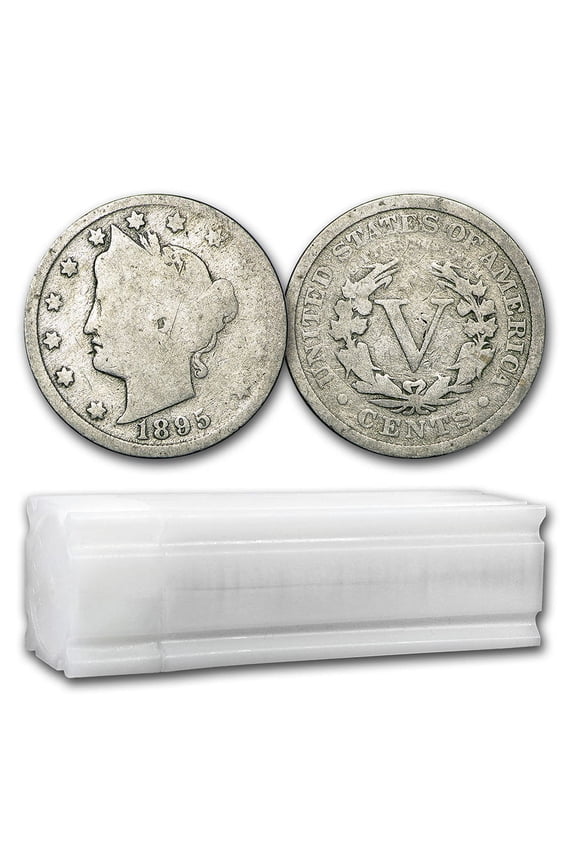 1883-1912 Liberty Head V Nickel 40-Coin Roll Culls/AG