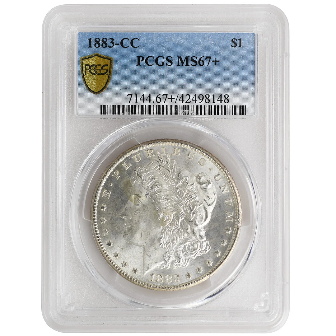 U.S. MINT United States Mint 1883-CC Morgan Dollar Silver Coin, MS67+ PCGS Rare Coin