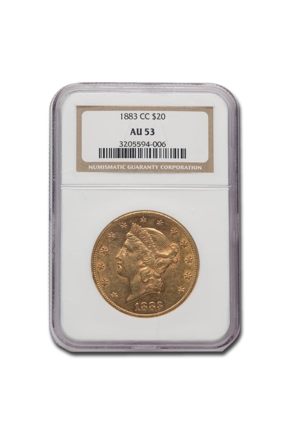 1883-CC $20 Liberty Gold Double Eagle AU-53 NGC