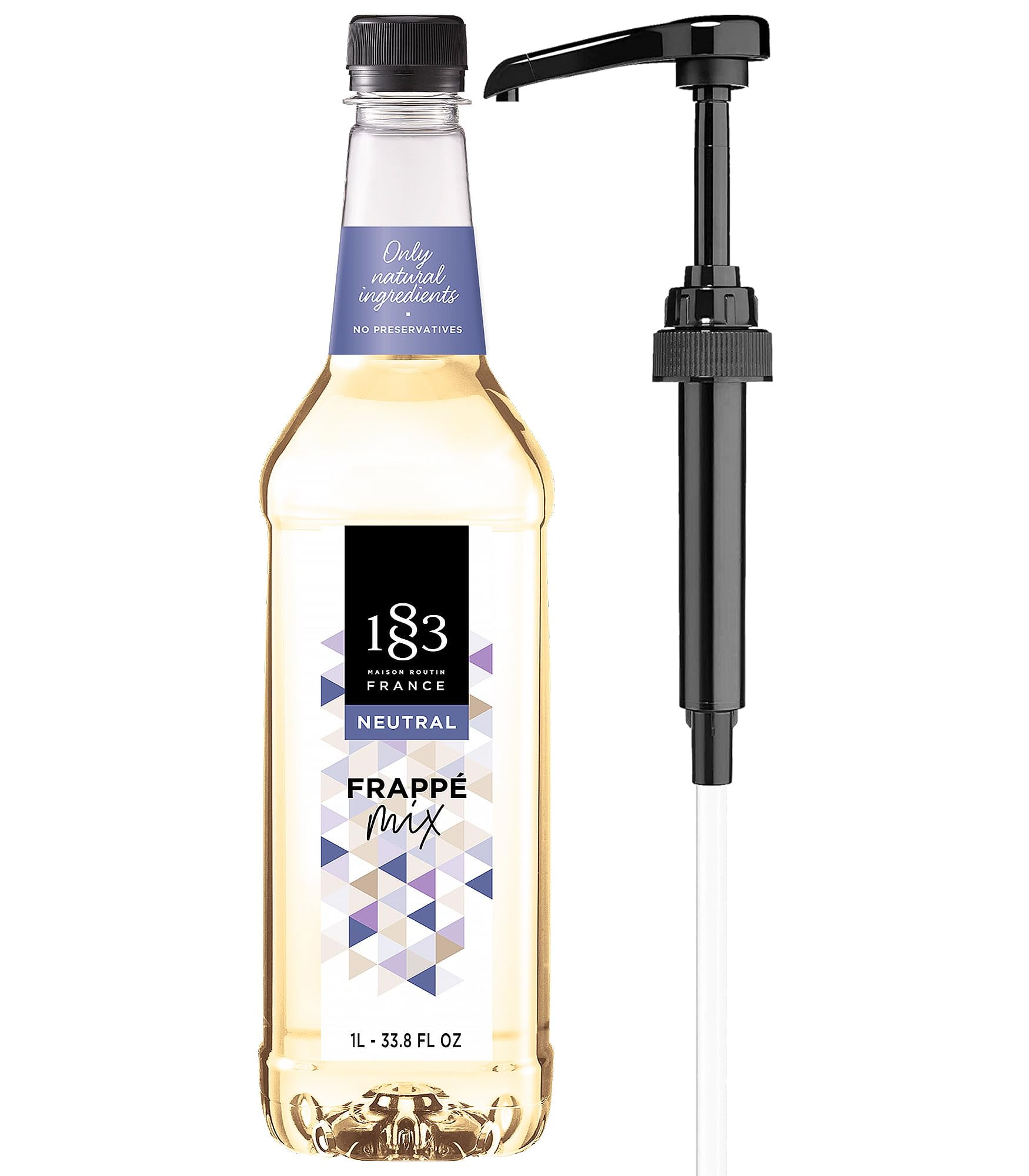 1883 Frappe Mix Syrup with Pump for Hot & Cold Drinks - 1 Liter 33.8 ...