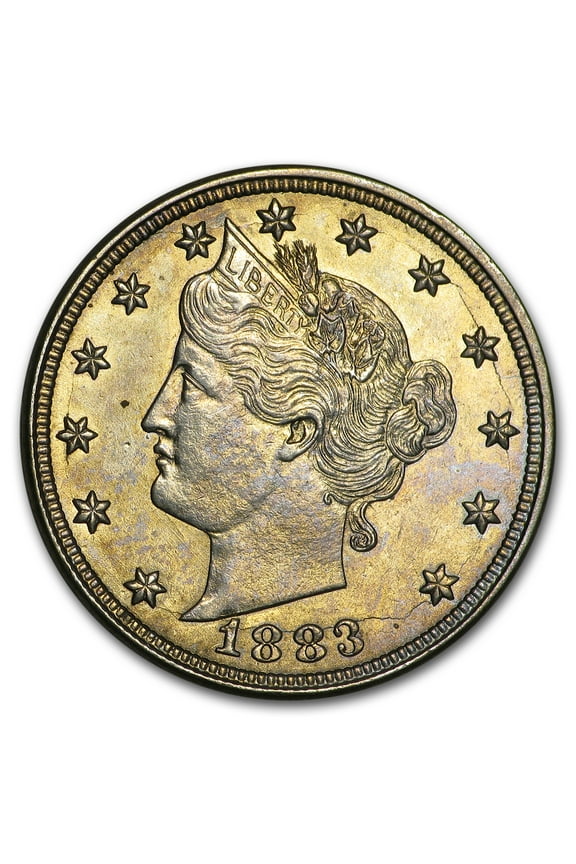 1883 Liberty Head V Nickel No Cents AU