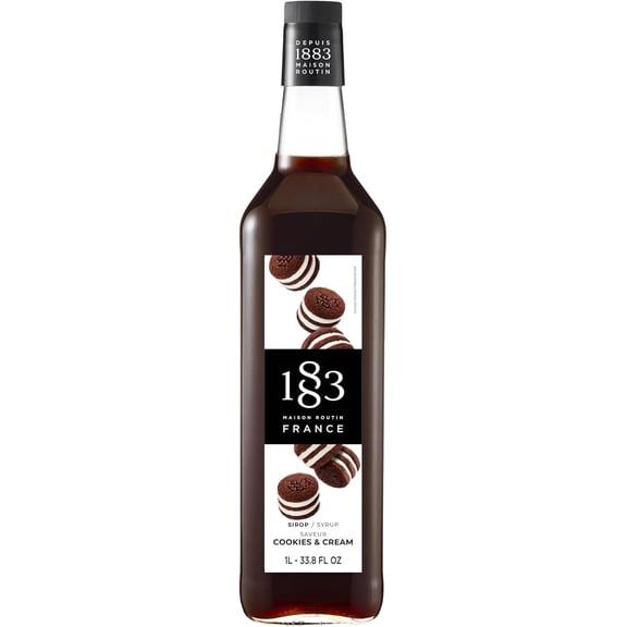1883 Maison Routin Cookies and Cream Flavoring Syrup 1 Liter Bottle