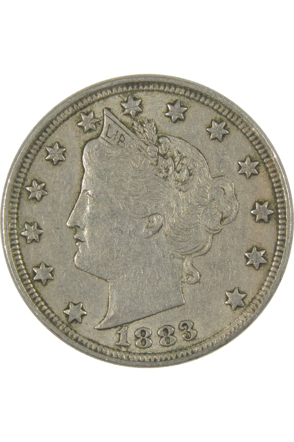 1883 No Cents Liberty Head V Nickel XF EF Extremely Fine 5c Coin