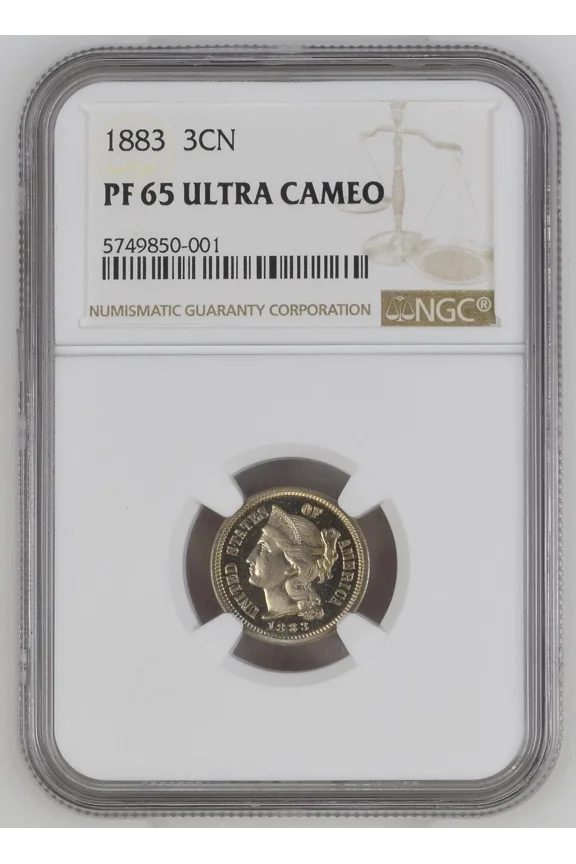 1883 Three Cent Nickel NGC PF-65 ULTRA CAMEO