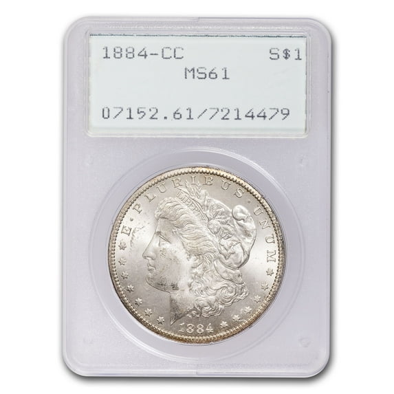 1884-CC Morgan Dollar MS-61 PCGS (Old Rattler Holder)