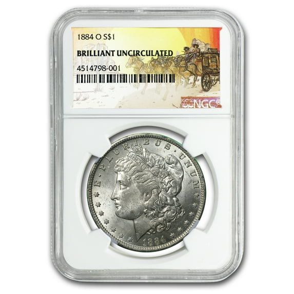 1884-O Stage Coach Morgan Dollar BU NGC