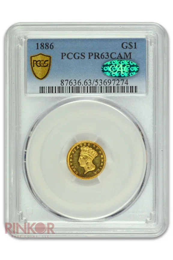 1886 $1 Large Indian Princess PCGS