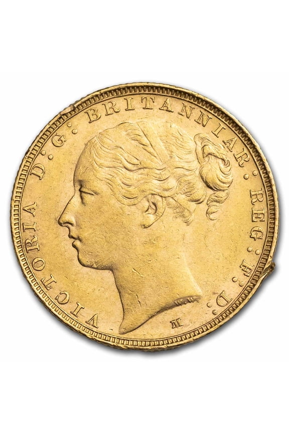 1886-M Australia Gold Sovereign Young Victoria AU