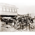 thumbnail image 1 of 1887 Great Chatsworth Train Wreck Of The Niagara Excursion Train Showing The Sleeper Car 'Tunis' At The Culvert 5 That, 1 of 2