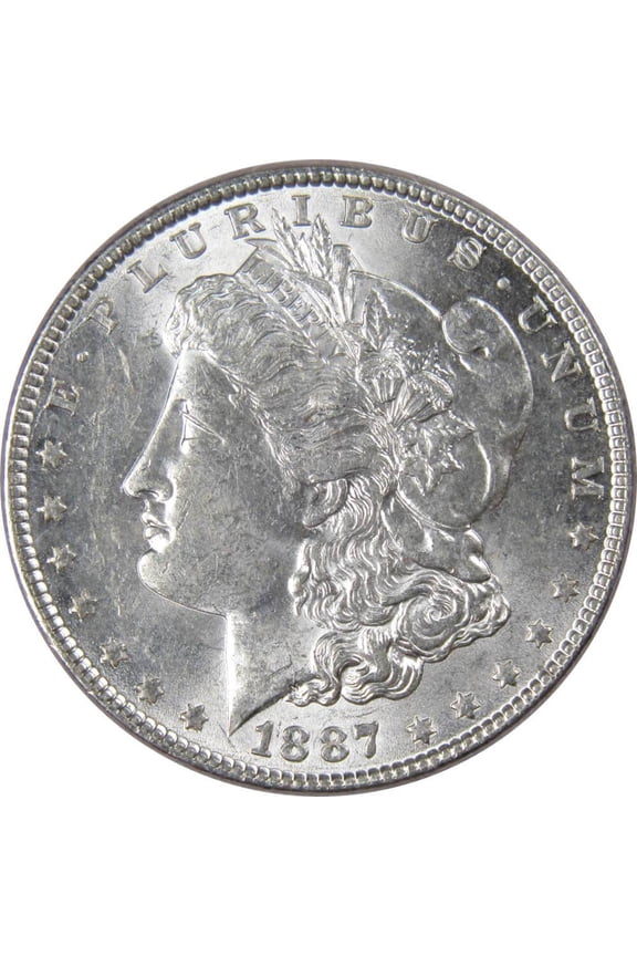 1887 Morgan Dollar AU About Uncirculated 90% Silver $1 US Coin Collectible