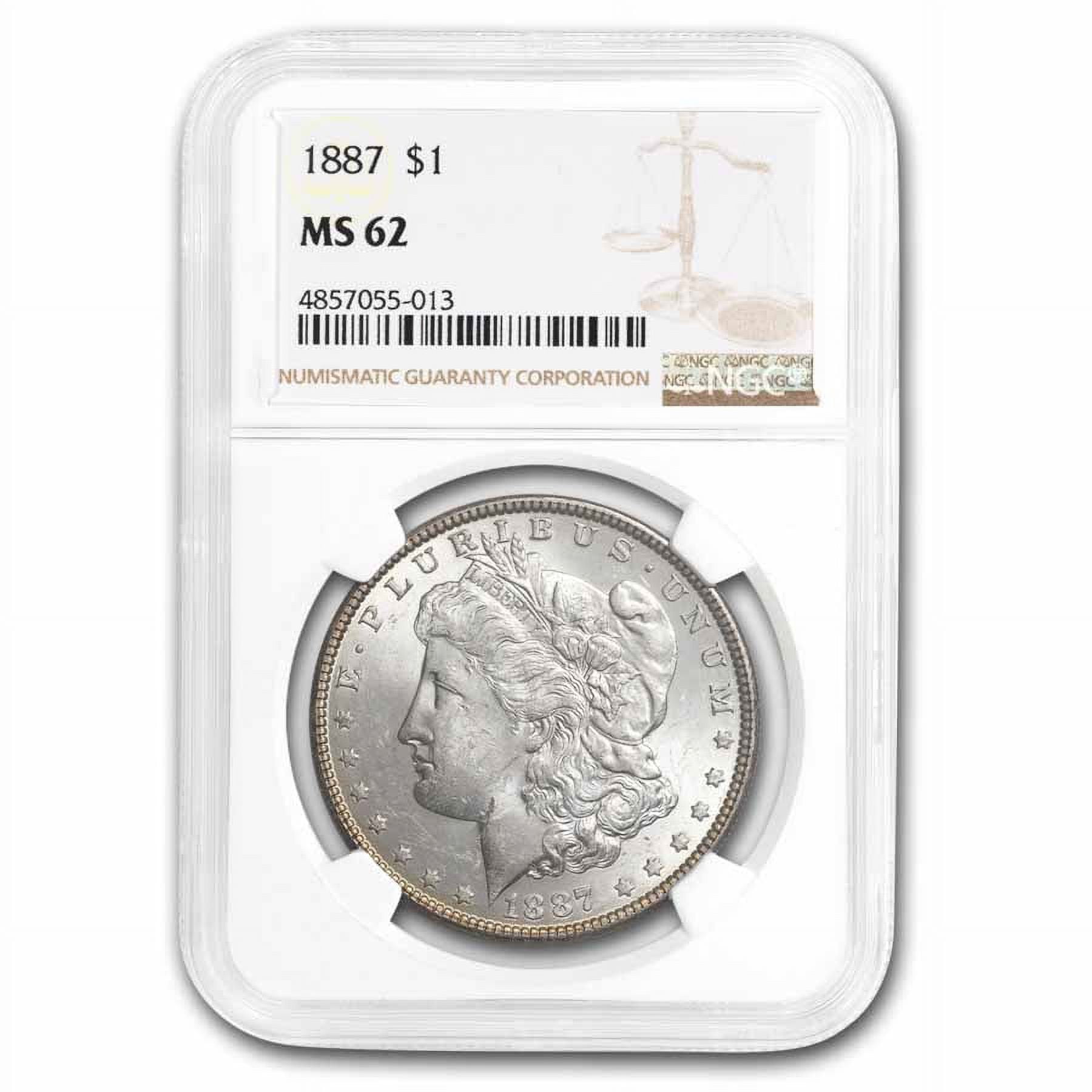 U.S. Mint 1887 Morgan Dollar MS-62, Liberty Silver Coin, Eagle Design ...