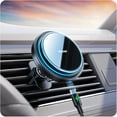 thumbnail image 1 of 1888 15W for MagSafe Car Mount Charger, (3.81 lbf) Magnetic Qi Wireless Car Charger, Vent/Dashboard, Phone Holder Mount for iPhone 16/15/14/13/12 Series, Fast Charging, Aluminium, Black, 1 of 1