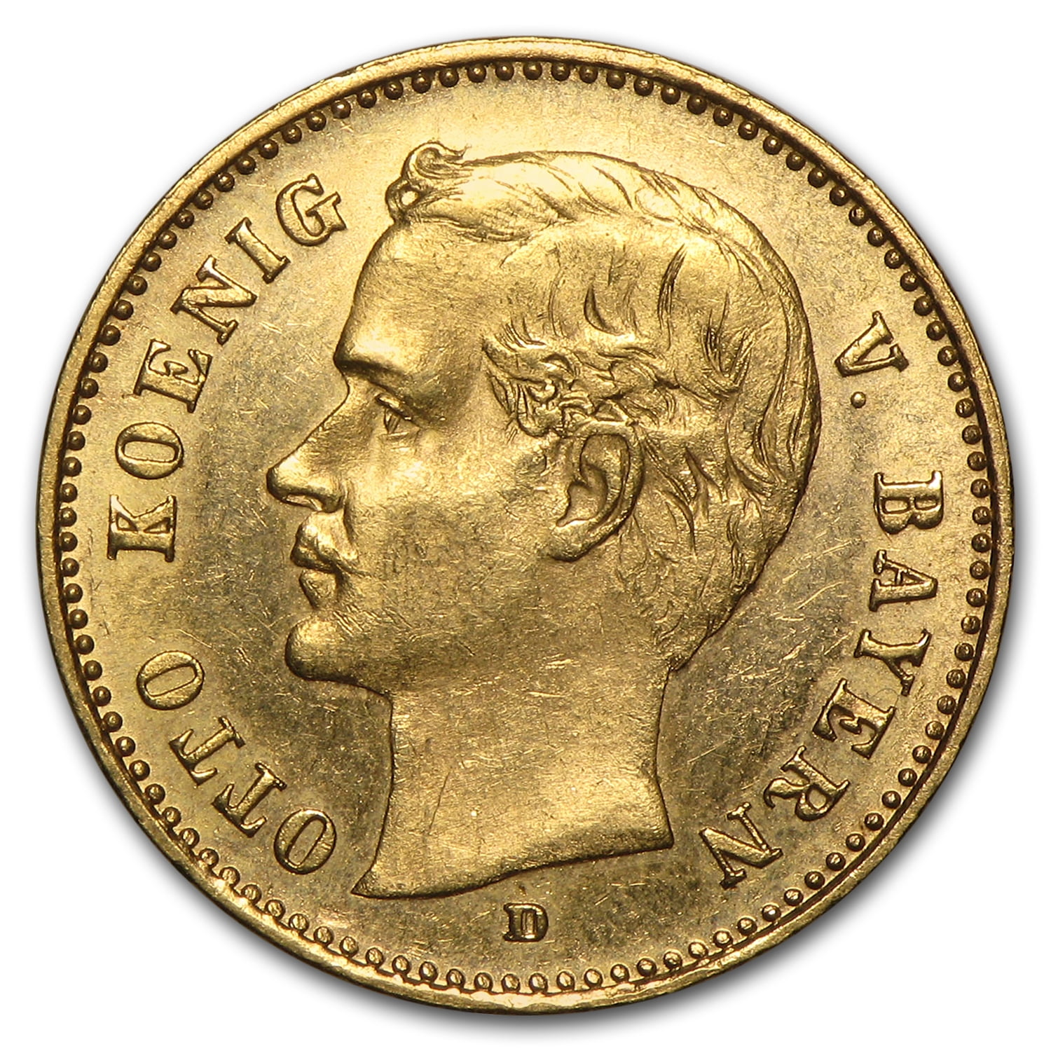 1888-1912 Germany Gold 10 Mark Bavaria Otto Avg Circ - Walmart.com