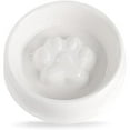 thumbnail image 1 of 1888 Ceramic Dog Bowl, Relief Dog Paw Pattern, Puppy Dog Food Dish, Porcelain Pet Slow Feeder Water Bowl (20 Fl Oz, White), 1 of 1