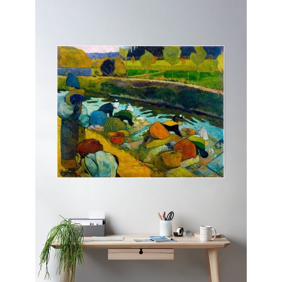 1888 - Gauguin - Washerwomen Poster Wall Art, Modern Wall Decor For Living Room Bedroom, 16x24 UNFRAMED