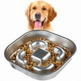thumbnail image 1 of 1888 Slow Feeder Dog Bowl, 2 Cups Stainless Steel Metal Pet Food Bowls, Dog Cat Food Bowls Can Slows Down Pets Eating Suitable for Small & Medium Sized Dog, 1 of 1