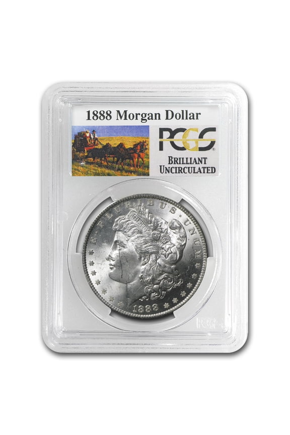1888 Stage Coach Morgan Dollar BU PCGS