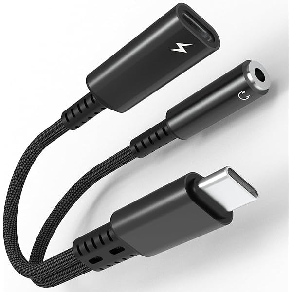 1888 USB C to Headphone Jack Adapter and Charger, 2 in 1 Type C to 3 ...