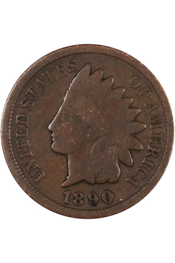 1890 Indian Head Cent G Good Bronze Penny 1c Coin Collectible