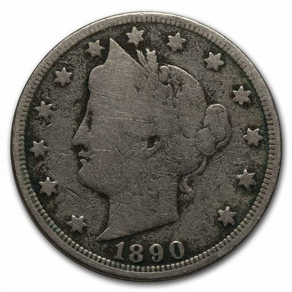 1890 Liberty Head V Nickel Good