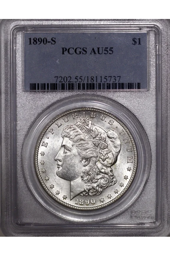 1890-S Morgan Silver Dollar PCGS AU55