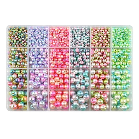 1890Pcs Loose Changing Color Bead with Hole for Knitting DIY Bracelet Necklace