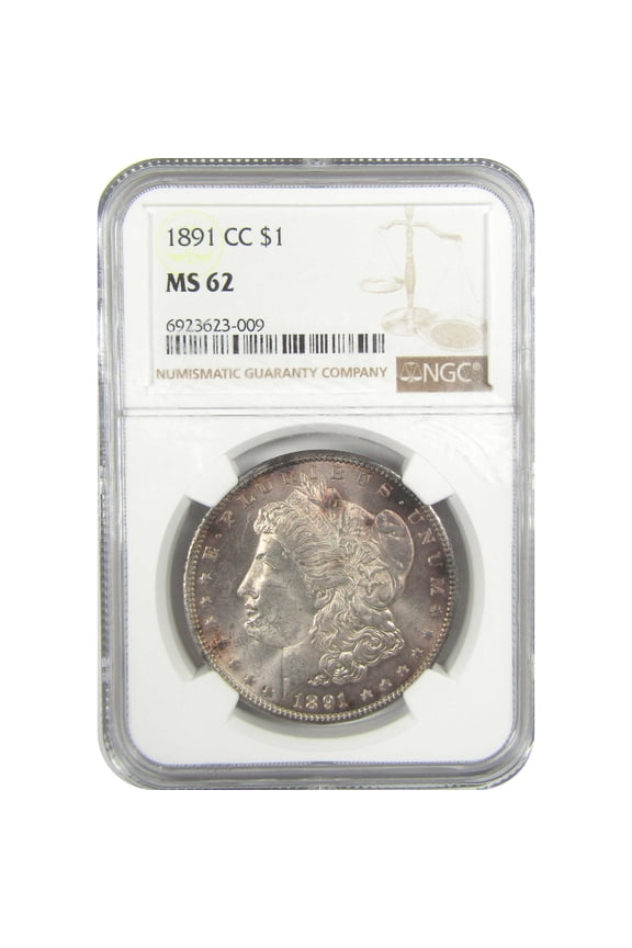 1891 CC Morgan Dollar MS 62 NGC Silver Uncirculated $1 Coin SKU:I19557