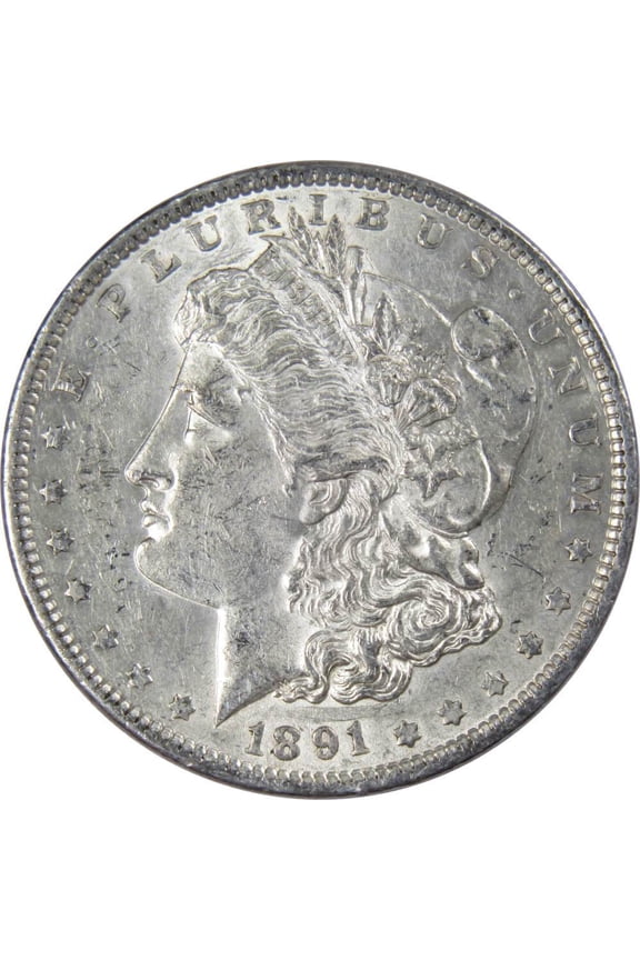1891 Morgan Dollar AU About Uncirculated 90% Silver $1 US Coin Collectible