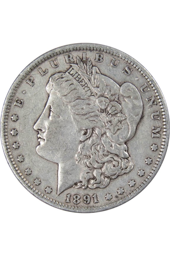 1891 Morgan Dollar VF Very Fine 90% Silver $1 US Coin Collectible