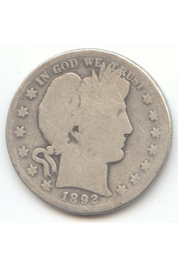 1892-S Barber Half Dollar, Scarce S Mint, Decent AG Details