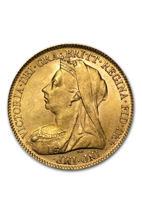 1893-1901 Great Britain Gold Half Sov. Victoria Veil Head BU