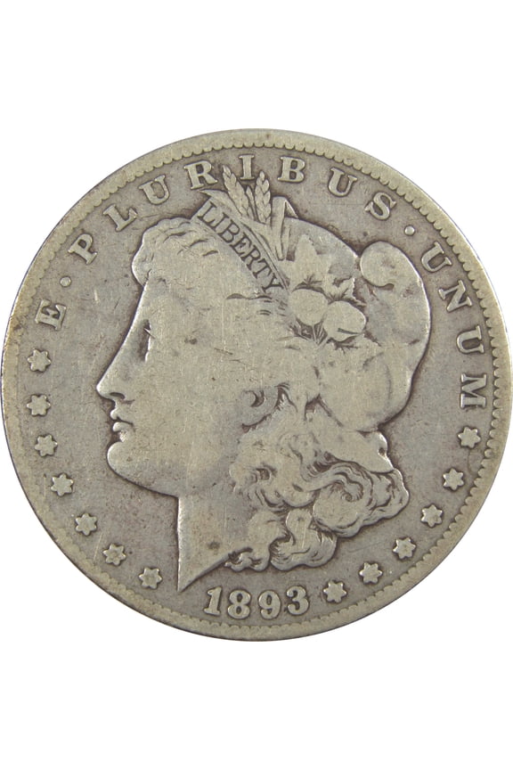 1893 CC Morgan Dollar VG Very Good Silver $1 Coin SKU:I19940
