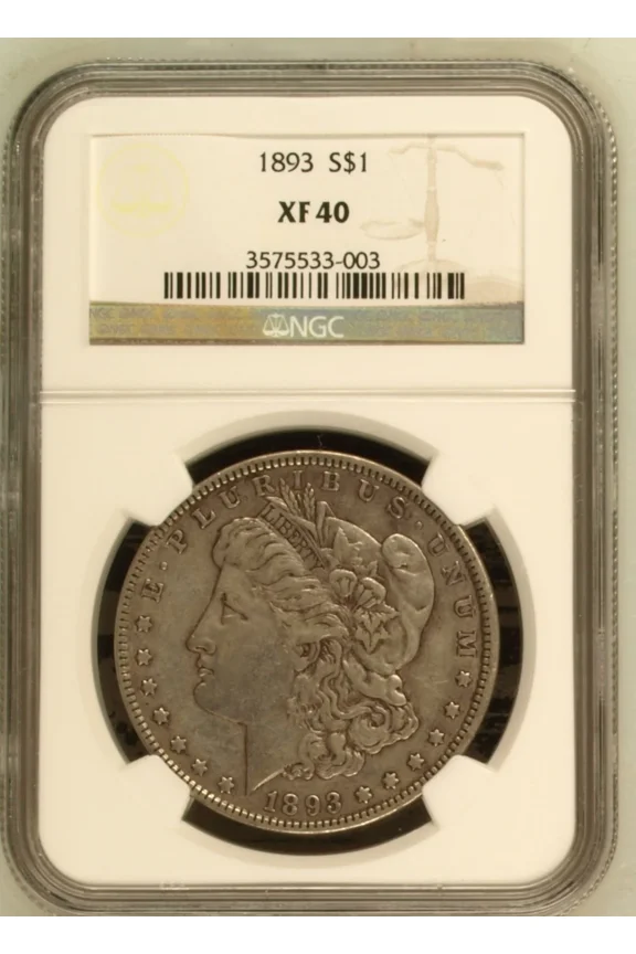 1893 Morgan Silver Dollar NGC XF-40