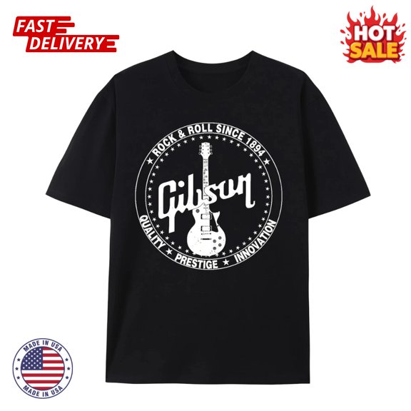 1894 Comfortable Cotton Gibson Rock-Inspired Round Neck Short Sleeve T-Shirt for