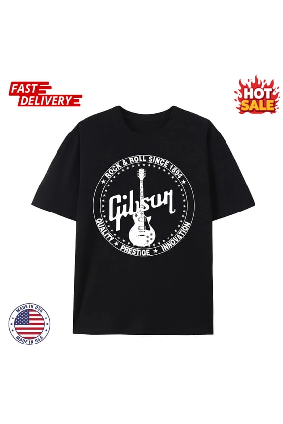 1894 Comfortable Cotton Gibson Rock-Inspired Round Neck Short Sleeve T-Shirt for