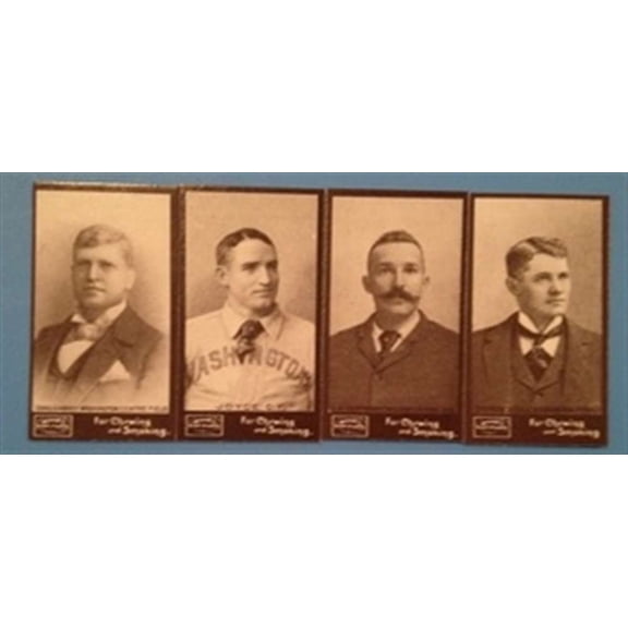 1895 Mayo Cut Plug Reprint Washington Senators Team Set 4 Cards Near NM-MT to NM-MT Condtion