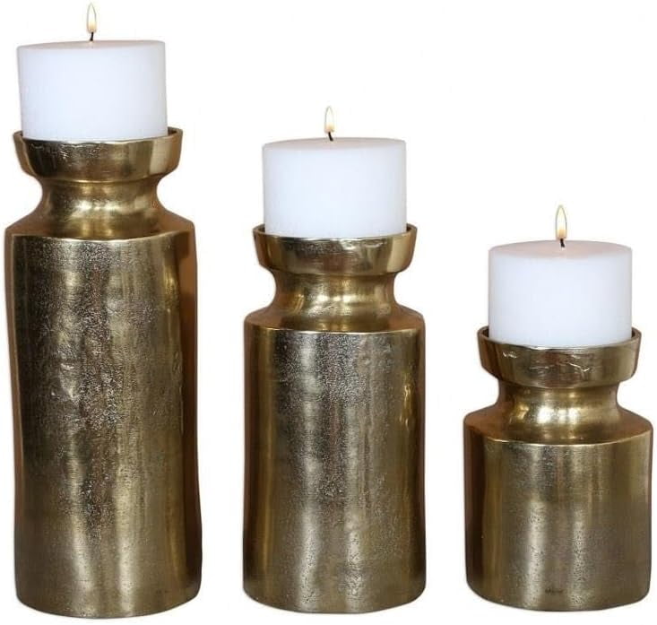 Antique Brass Amina Transitional Candleholder Trio