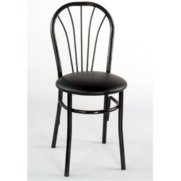 1896 BLK-Forest Cafe Metal Side Chair With Upholstered Seat Black Frame - Forest